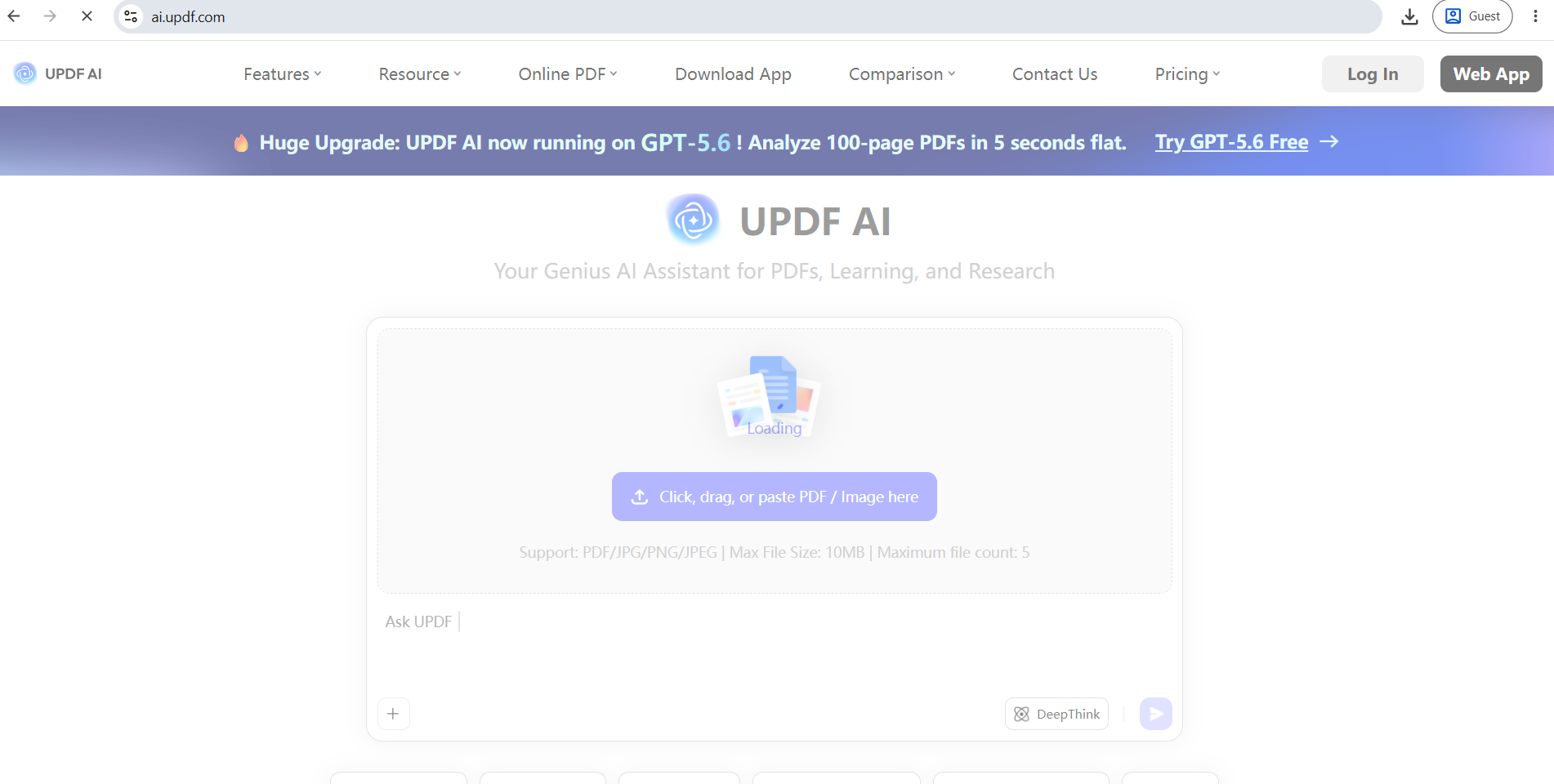 UPDF AI PDF Editor Interface Screenshot